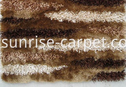 Silk & Viscose Shaggy with Design Rug